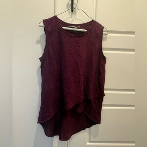 Athleta Purple 100% Linen Sleeveless Top 
Shorter in front and longer in back